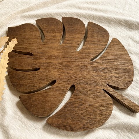 leaf wood plate