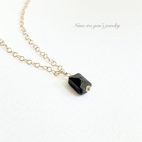 ＊訳あり＊14kgf blackspinel  necklace