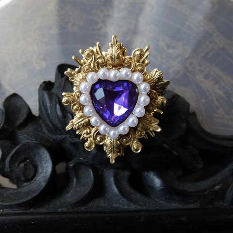 PurpleHeart Pearl Ring