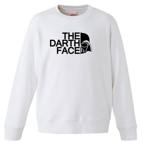 【送料無料】【新品】THE DARTH FACE ダースフェイス トレーナー スウェット パロディ おもしろ 白 メンズ  プレゼント