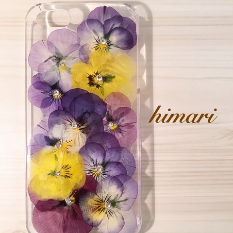 【受注製作56】iphone/スマホ 押し花ケース　本物のお花使用
