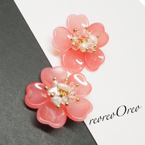 Sakura  glas  flower bijou Cherry pink