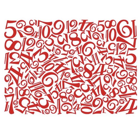 ポーセラーツ 白磁用 numeral 数字 転写紙　RED