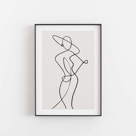 【0635】アートポスター　Woman Body Minimalist Drawing Art Print　北欧　モノトーン　海外インテリア