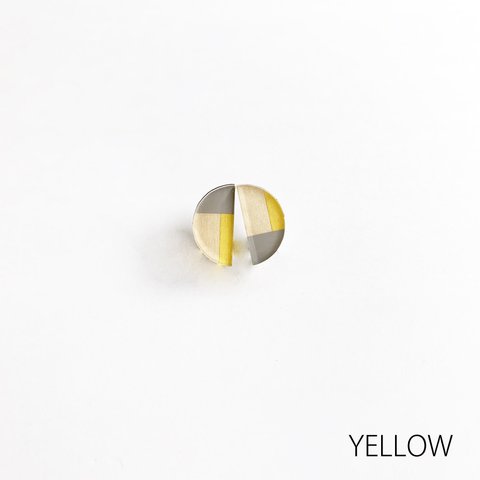 2カラー半円ピアス/YELLOW