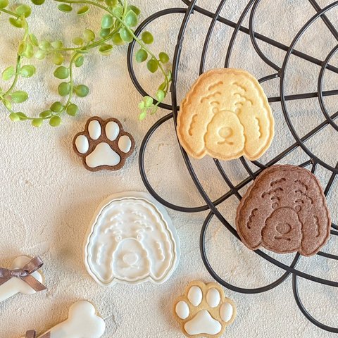 【イヌ】ラブラドゥードル クッキー型/かわいい/プレゼント/ギフト/誕生日/愛犬/犬用/犬/クッキー缶/トイプードル/プードル/アイシングクッキー