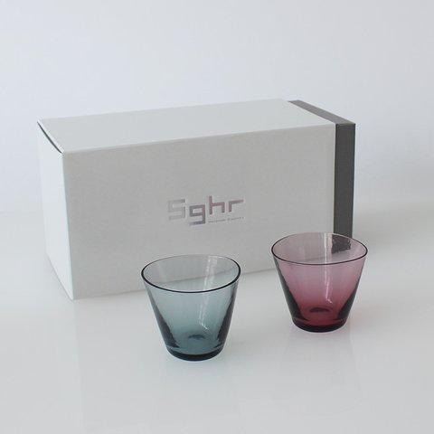 ギフト箱付２個セット：SAI ミニグラス（ ぐい呑 お猪口 日本酒 片口 ソース ドレッシング　グラス　硝子