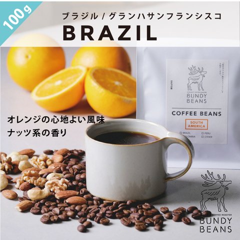 【全国2位ブラジル／コーヒー】ブラジル「中煎」100g/1pac