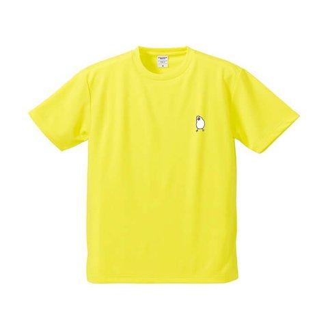 文鳥ドライTシャツ ＃136 ワンポイントかしげる文鳥【受注生産】