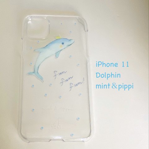 iPhone 11 mint＆pippi スマホケース Dolphin