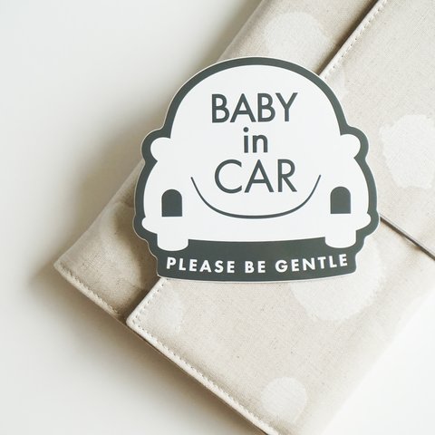 BABY in car　車用ステッカー ｜セーフティーステッカー・北欧風・おしゃれ・日本製