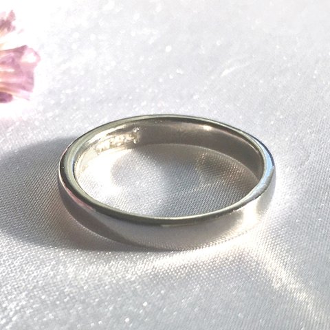 プラチナ950✨遺骨リング💍ストレートリング　幅約3mm ペットの指輪 猫 犬 故人 虹の橋　メモリアルリング