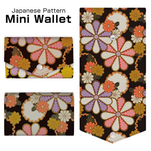 コンパクト財布 Mini Wallet カードケース 選べる内側カラー 和柄 Japanese pattern5