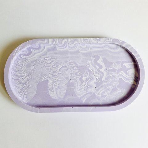 【 SALE 】marble oval tray 【light purple】