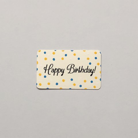 メッセージカード(dot,blue×yellow,birthday)