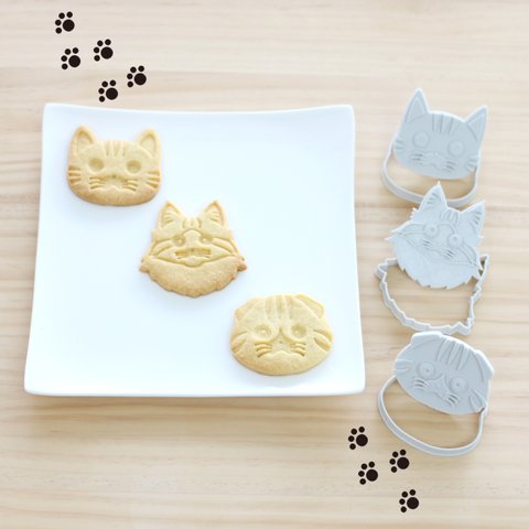 Cookie☆Pekky （アメリカンショートヘア/ノルウェージャン/スコティッシュフォールド）【３Dプリントクッキー型】