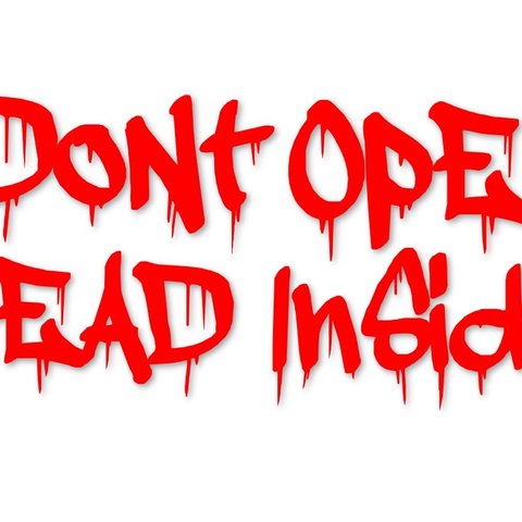 Don't Open Dead inside 血文字カッティングステッカー ジョークステッカー デカール