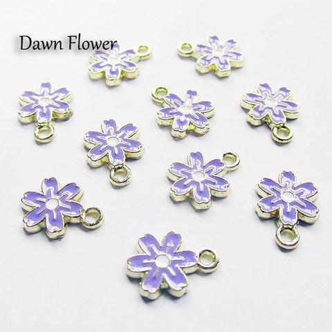 【D-0398】20pcs　桜　12×8mm　パープル　チャーム