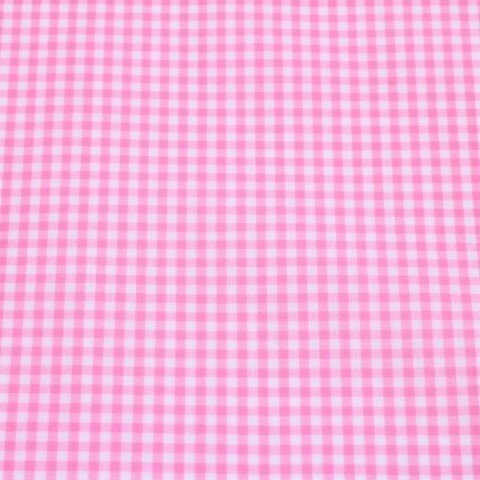 ラミネート生地 チェック柄 ピンク色　Ｒー２３６　 １０７㎝幅×５０㎝