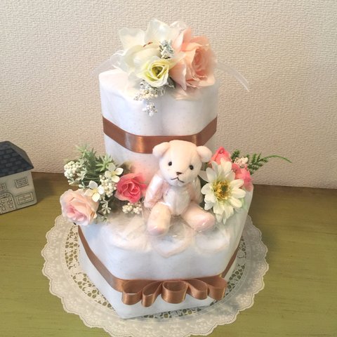 おむつケーキ　　White Angel　Sサイズ 出産祝い　結婚祝い　Baby gift