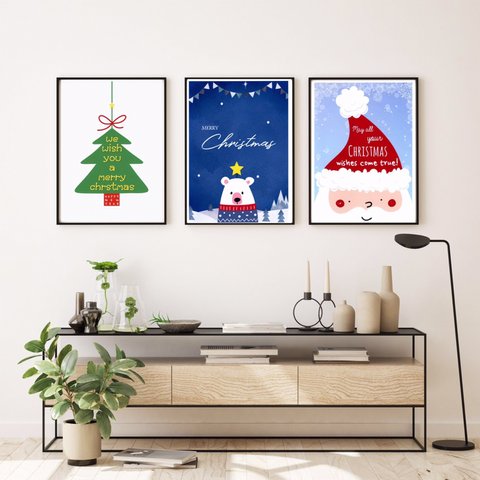 クリスマス　ポスター　3枚ｾｯﾄ⭐️人気 ポスター インテリア 北欧 写真 おしゃれ アート　クリスマス
