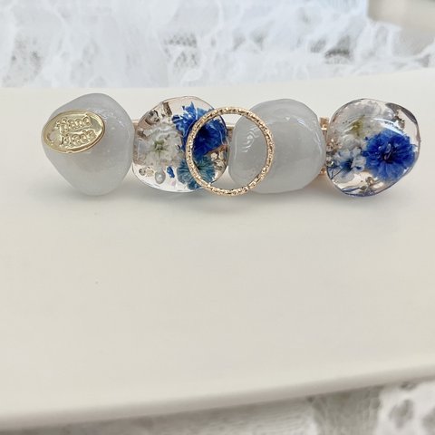 レジン　ヘアクリップ　ハンドメイド　うる艶