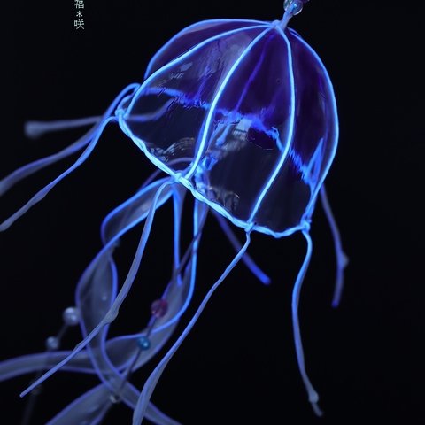 ﾟ･*:.｡. 海月 .｡.:*･ﾟ くらげ 髪飾り 涼しげ かんざし ディップアート Jellyfish 飾り ゆらゆら 浴衣 和装 着物 海 夏 水族館