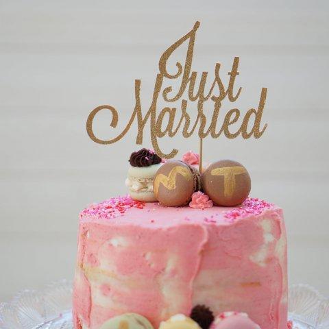 "Just Married" ケーキトッパー（ウェディング）5