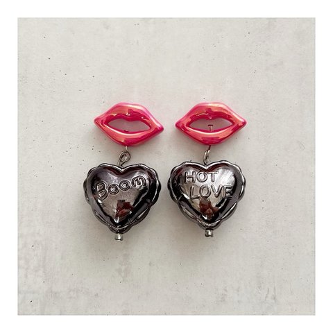 Heart balloon pierce/earring【PINK】