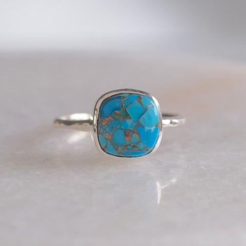 New!copper turquoise ring　コッパーターコイズ シルバーリング　silver925