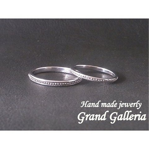 pt900 プラチナ900 ミル打ち マリッジリング 結婚指輪 ダイヤモンド Grand Galleria