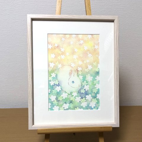 額装原画/うさぎ/着払い