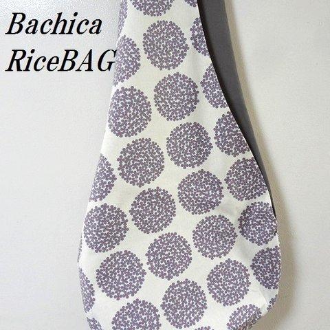 RiceBAG  新色！まるまる小花　(白地にグレー）：内ポケット付き