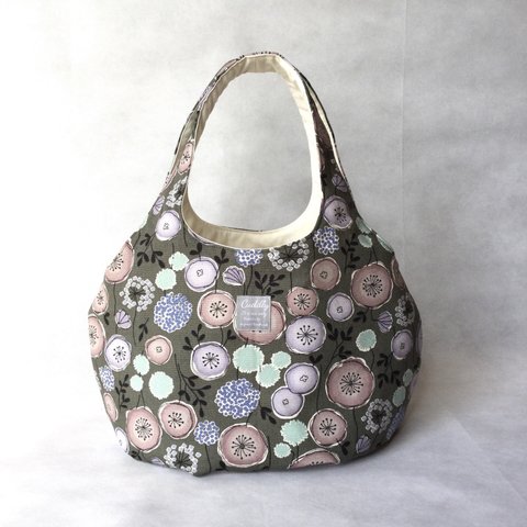 ころりんバッグ　ショルダー　トートバッグ　春夏バッグ　＊ランダムドット＊kororin bag ＊北欧の森＊北欧＊フラワー＊花柄＊ざっくり＊