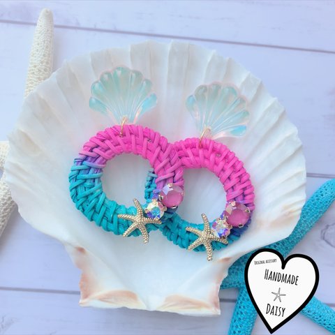 Aurora Shell♡Mermaid ピアス