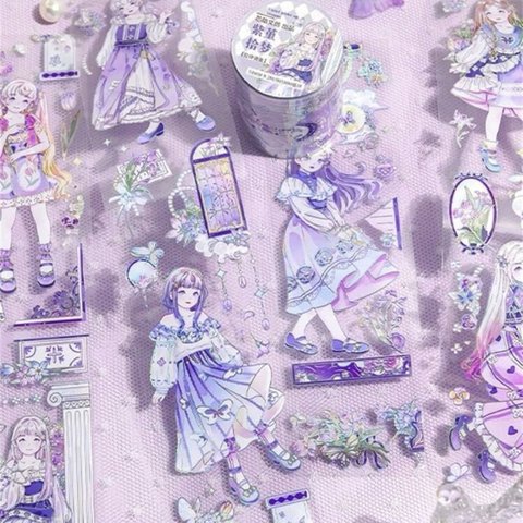 【1つのみ】20.女の子　紫　PETテープ　切り売り  1ループ