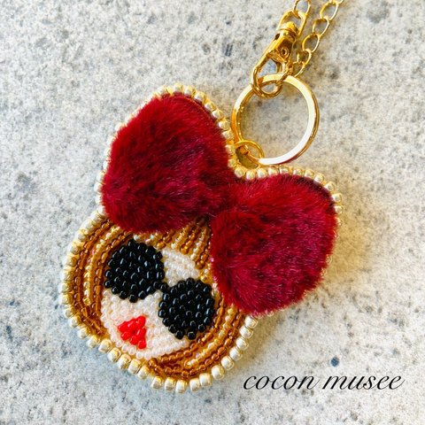 バックチャーム♡ドールチャーム♡チャーム♡キーホルダー♡アジョリー♡ビーズアクセサリー♡ビーズブローチ♡ビーズ♡