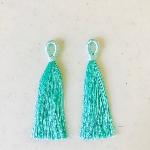 Mint Blue 70mm Long Tassels