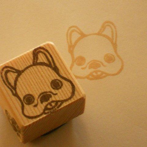 ゴム版はんこ　フレンチブルドッグ・無地①【受注制作】