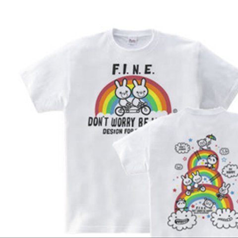 【再販】虹&アニマルズ～Don't Worry Be Happy!～　WM～WL•S～XL Tシャツ【受注生産品】