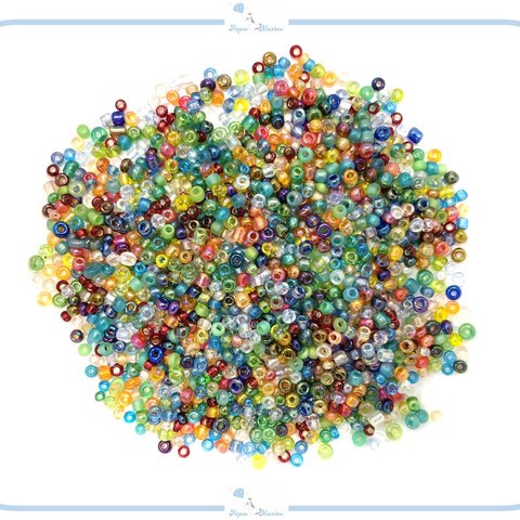 E8-1 シード ビーズ カラフル オーロラ MIX 約2mm 約1000粒 15g ミックスカラー 小 ハンドメイド 手芸 アクセサリー パーツ 材料素材