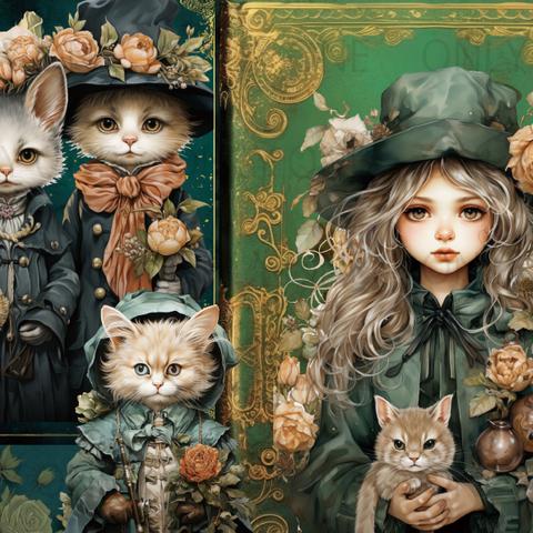 デザインペーパー  VINTAGE CAT&GIRL