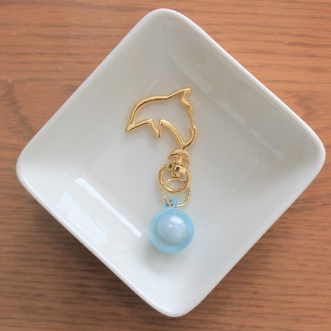 【New/初回限定価格】シャララーン水琴鈴×キーホルダー　イルカ　ゴールド