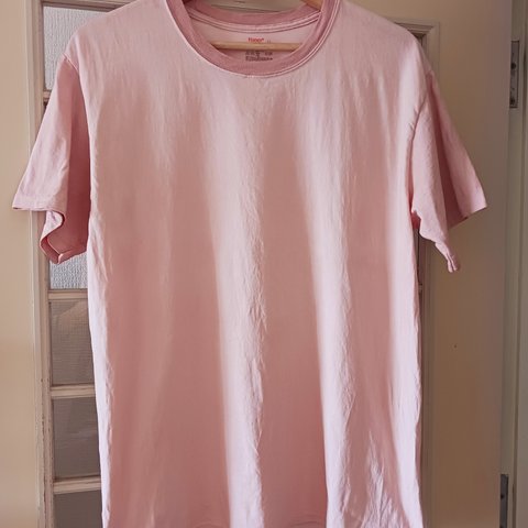 桜染め　くすみピンクの半袖Tシャツ　LL