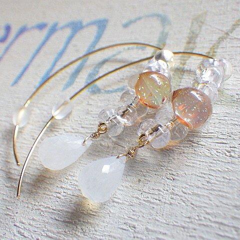 Opal-like Glass Earrings