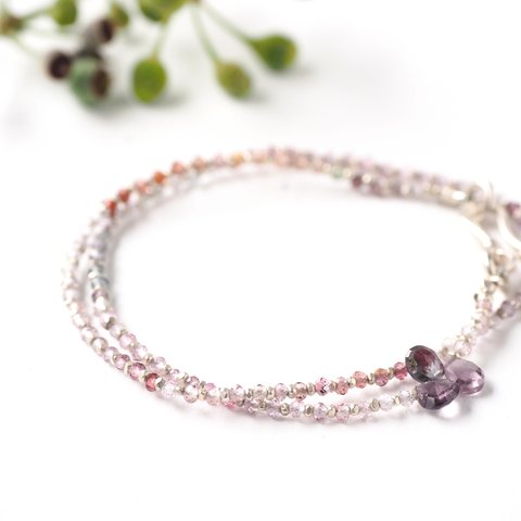 -Multi_color spinel・Silver- bracelet