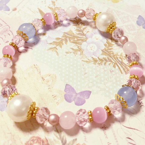 大人かわいいプリンセス系♡ローズクォーツブレスレット