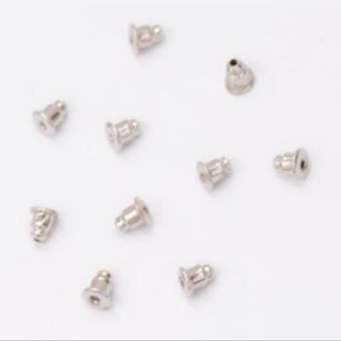 GM-082 300個 ピアスキャッチ 6×5mm アクセサリーパーツ ロジウム 3×【100ヶ】