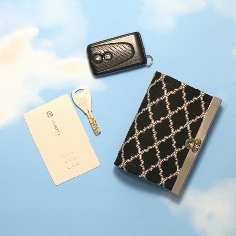 スマートキー対応 直線口金のキーケース モロッカン 黒b【受注生産】