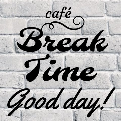 【break time】マットブラック＊ポップ＊ぷっくり英字＊ウォールステッカー＊カフェな雰囲気作りに♪